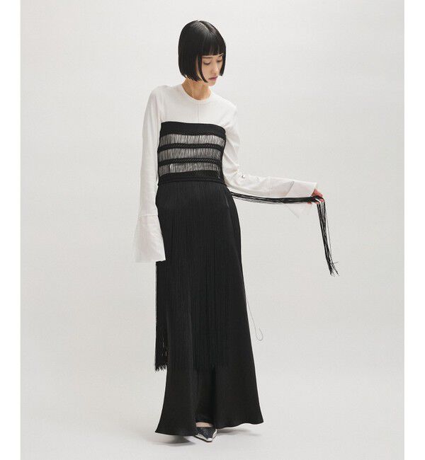 ADAM ET ROPE'「フリンジニットスカート」|スカート|