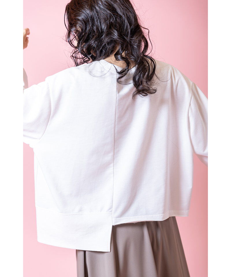  「箔プリント切替プルオーバー」|Tシャツ・カットソー|