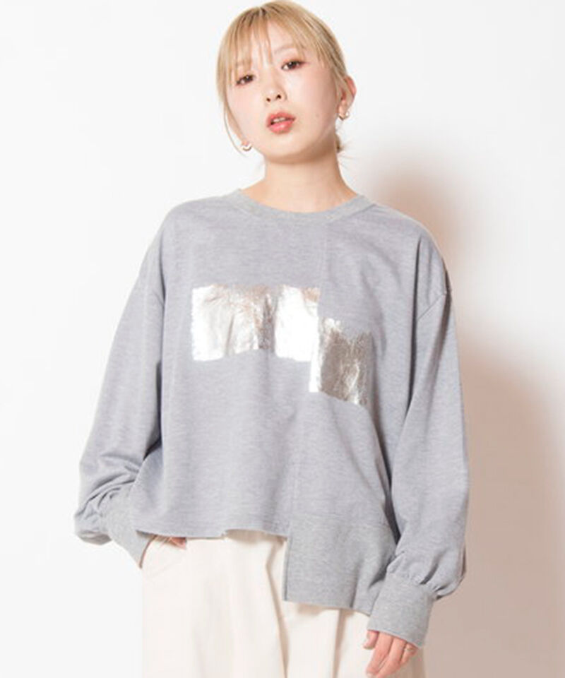  「箔プリント切替プルオーバー」|Tシャツ・カットソー|A .GRAY