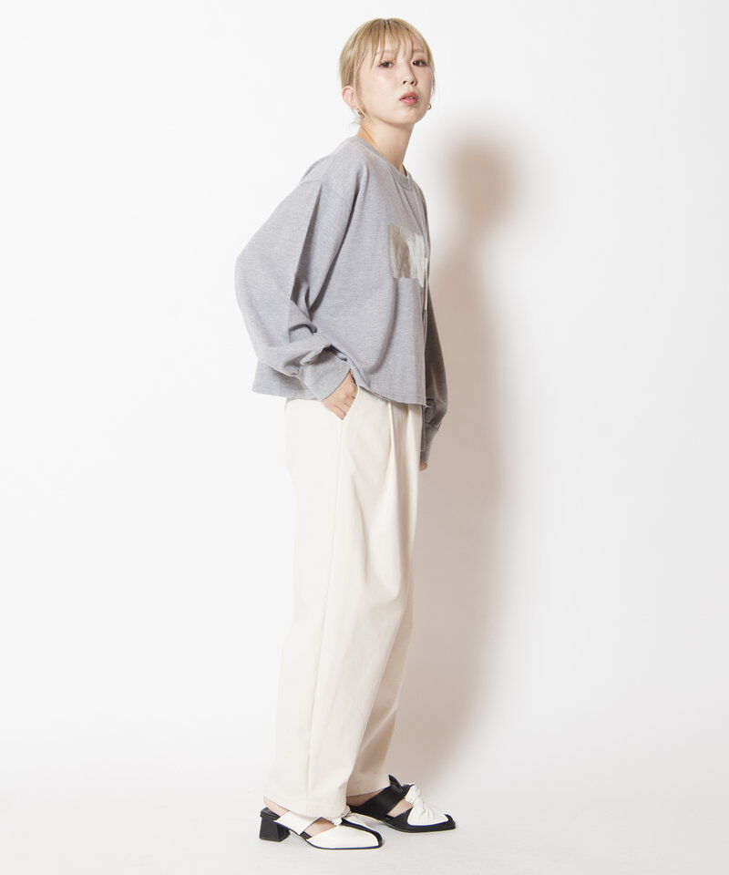  「箔プリント切替プルオーバー」|Tシャツ・カットソー|