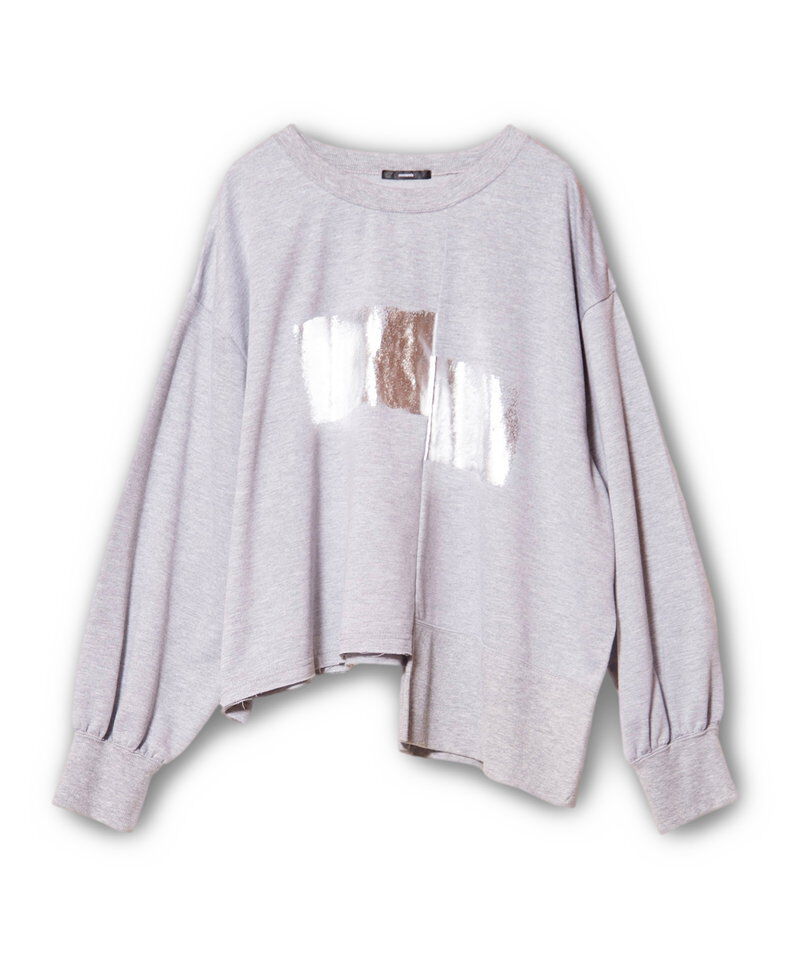  「箔プリント切替プルオーバー」|Tシャツ・カットソー|