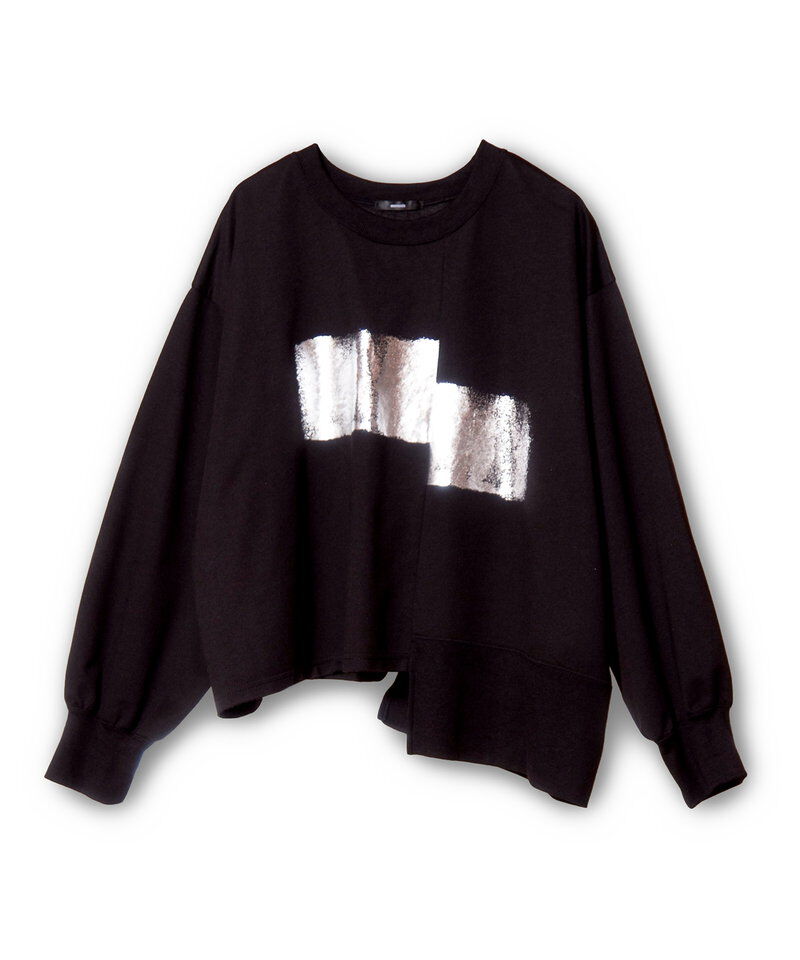  「箔プリント切替プルオーバー」|Tシャツ・カットソー|