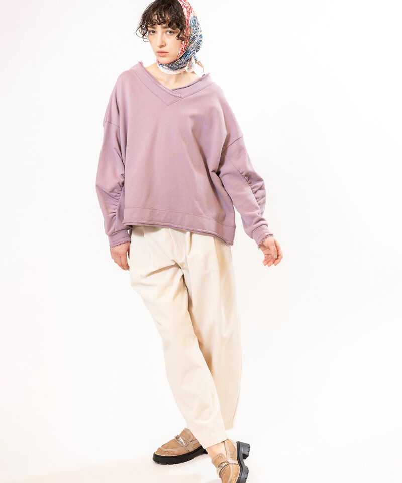  「裏毛Vネックプルオーバー」|Tシャツ・カットソー|