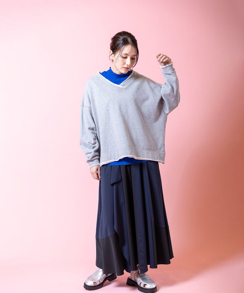  「裏毛Vネックプルオーバー」|Tシャツ・カットソー|