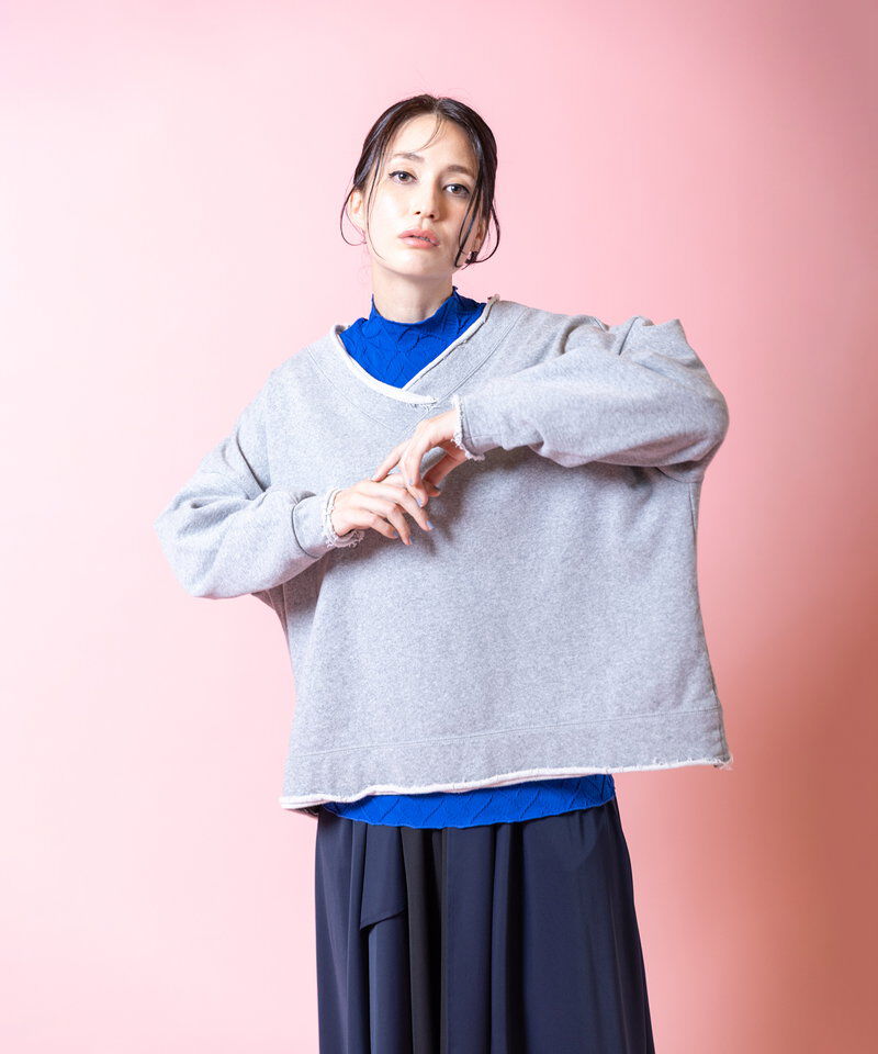  「裏毛Vネックプルオーバー」|Tシャツ・カットソー|