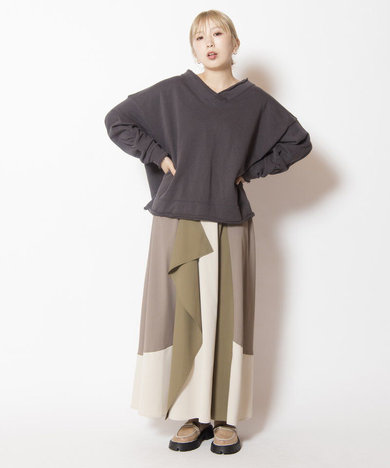  「裏毛Vネックプルオーバー」|Tシャツ・カットソー|