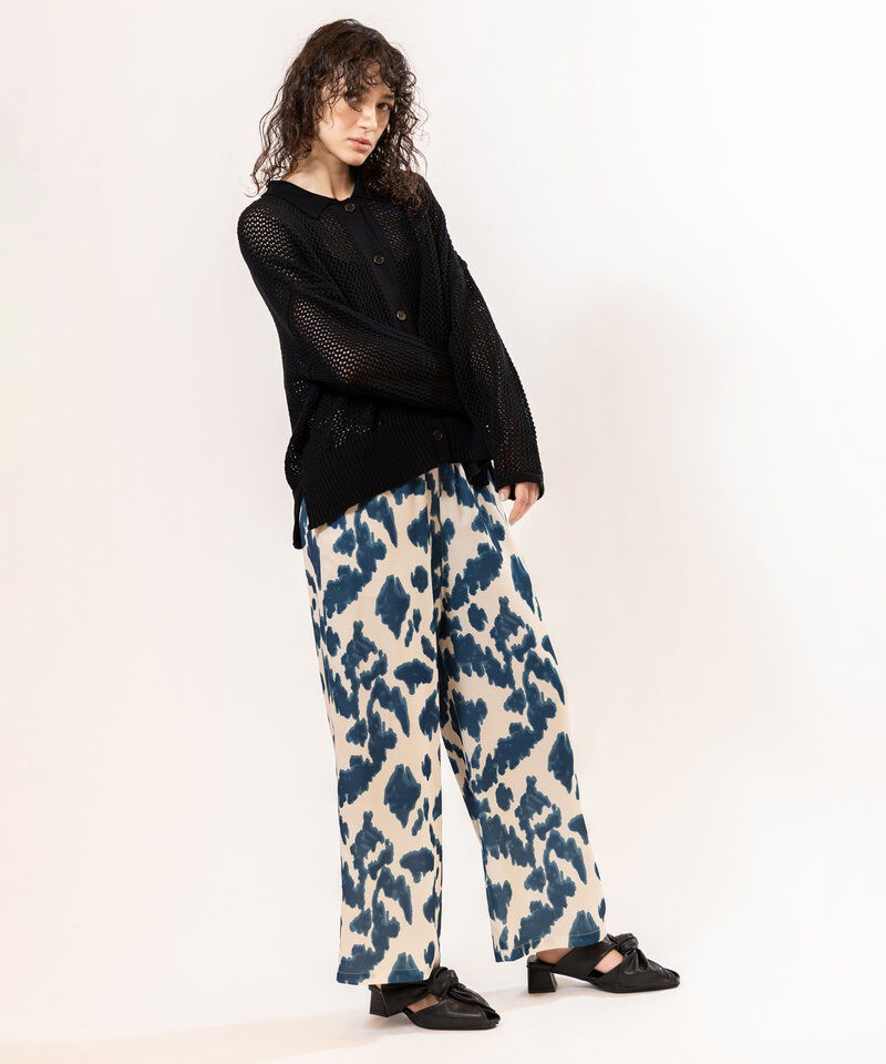  「ポロカラーメッシュニットカーディガン」|ニット・セーター|