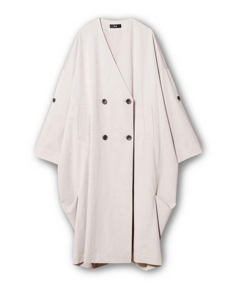  「ダブルブレストビッグコート」|ノーカラーコート|
