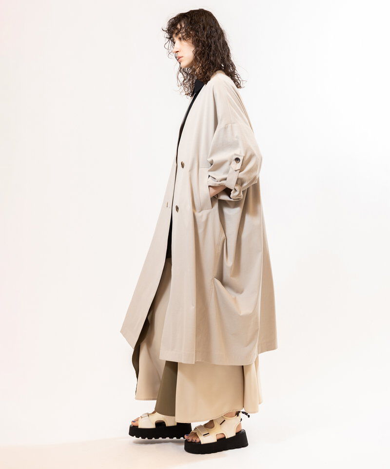  「ダブルブレストビッグコート」|ノーカラーコート|