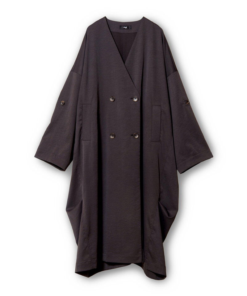  「ダブルブレストビッグコート」|ノーカラーコート|