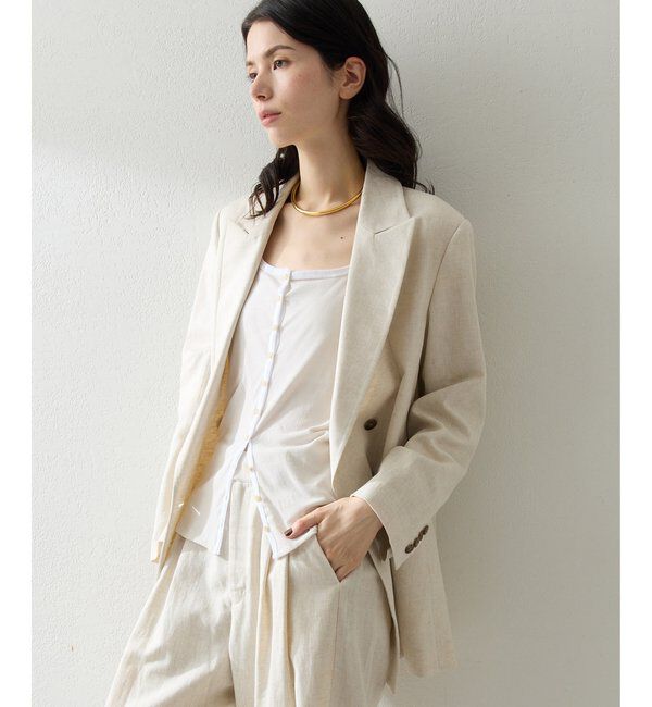 THE PAUSE「【THE PAUSE】コットンリネンダブルジャケット」|テーラードジャケット|