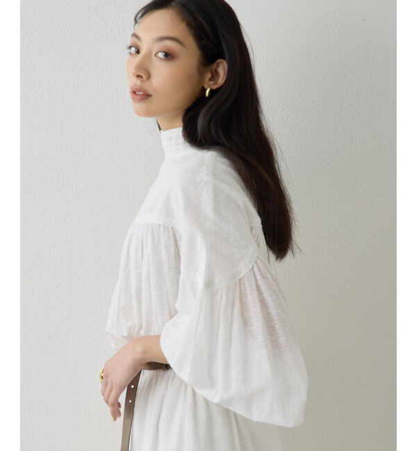  「コットンギャザー切替ブラウス」|シャツ・ブラウス|