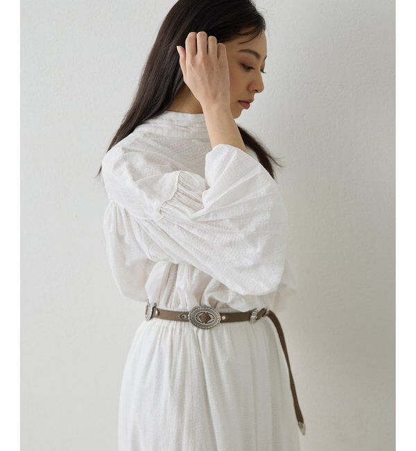  「コットンギャザー切替ブラウス」|シャツ・ブラウス|