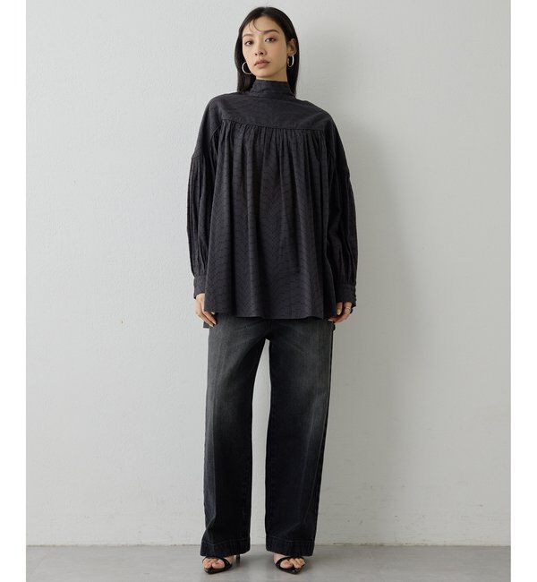  「コットンギャザー切替ブラウス」|シャツ・ブラウス|