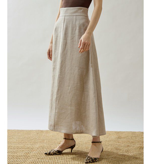 Drawing Numbers「【Drawing Numbers】ヘビーリネンフレアスカート」|スカート|ベージュ