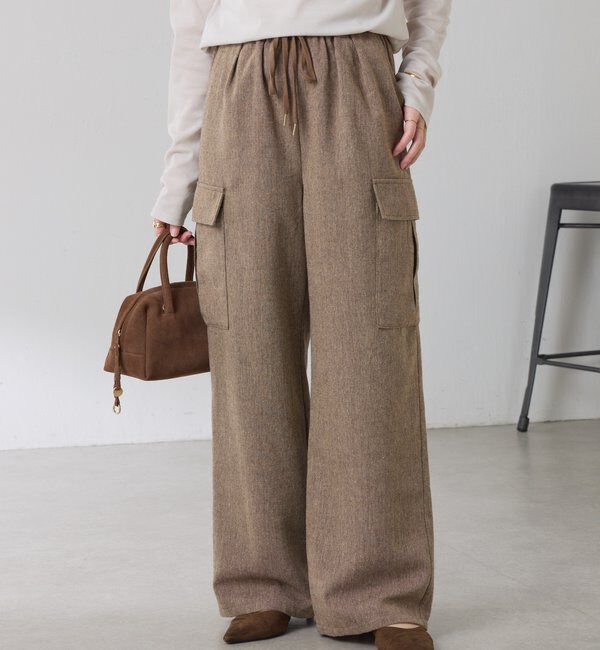  「ネップイージーパンツ」|チノ|ブラウン