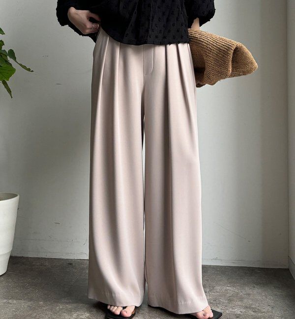  「【累計販売数3万枚突破/23色4サイズ展開！】タックワイドパンツ」|チノ|