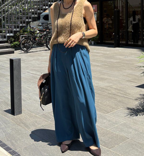  「【累計販売数3万枚突破/23色4サイズ展開！】タックワイドパンツ」|チノ|