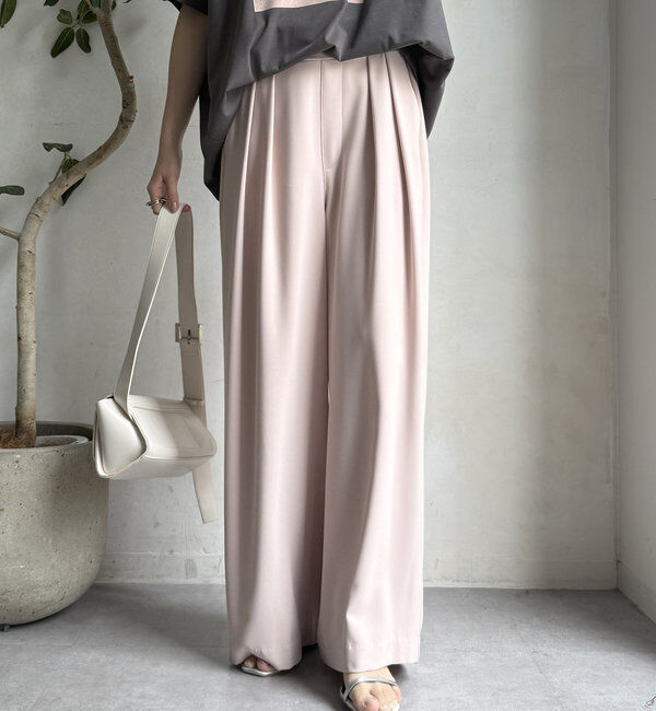  「【累計販売数3万枚突破/23色4サイズ展開！】タックワイドパンツ」|チノ|