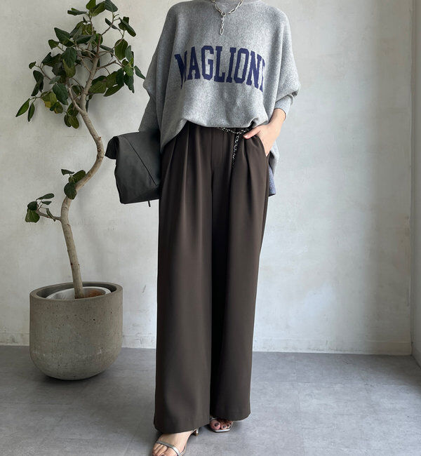  「【累計販売数3万枚突破/23色4サイズ展開！】タックワイドパンツ」|チノ|