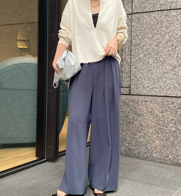  「【累計販売数3万枚突破/23色4サイズ展開！】タックワイドパンツ」|チノ|