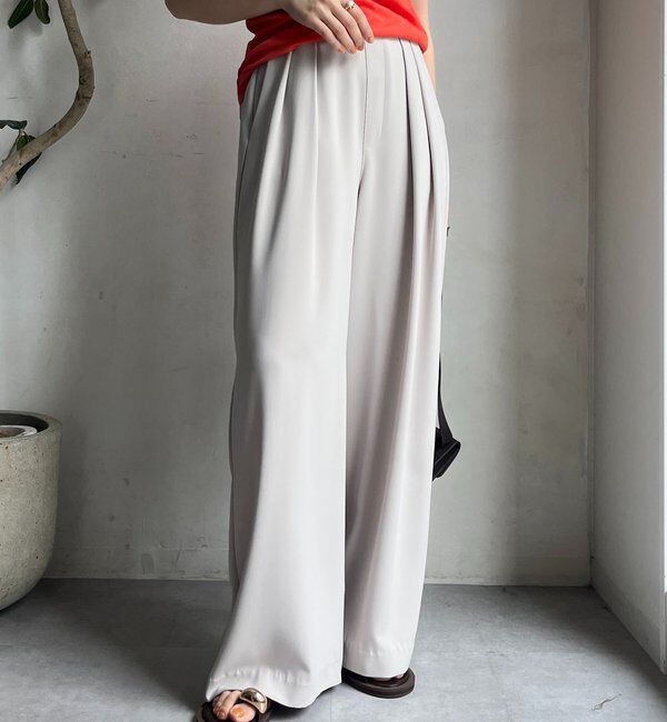  「【累計販売数3万枚突破/23色4サイズ展開！】タックワイドパンツ」|チノ|