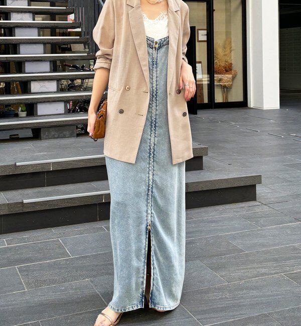  「リヨセルデニムジャンスカ」|ワンピース|スカイブルー