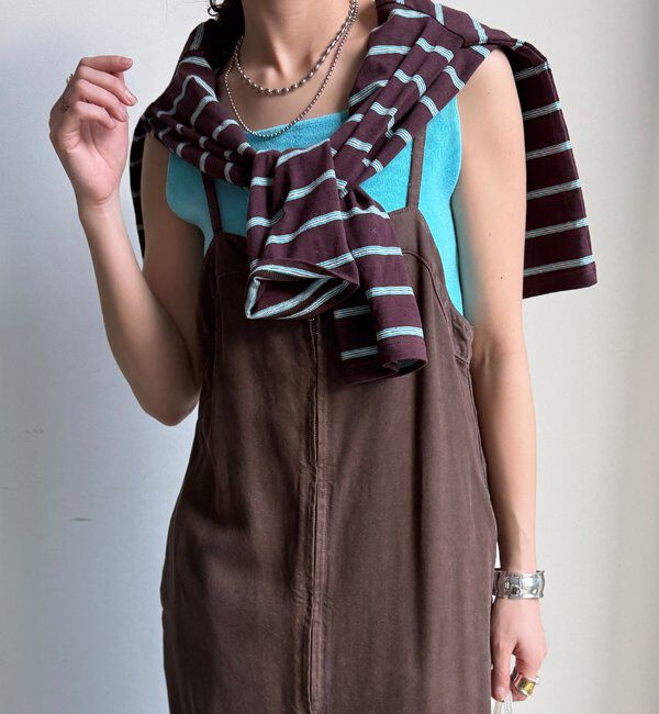  「リヨセルデニムジャンスカ」|ワンピース|ブラウン