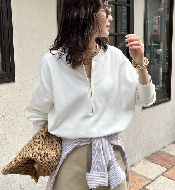  「【新色追加】【インフルエンサー OKOCHI企画】ハーフジップスウェット」|Tシャツ・カットソー|
