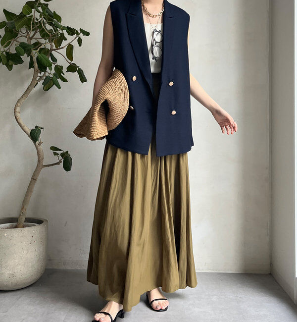  「ウエストリブギャザースカート」|スカート|