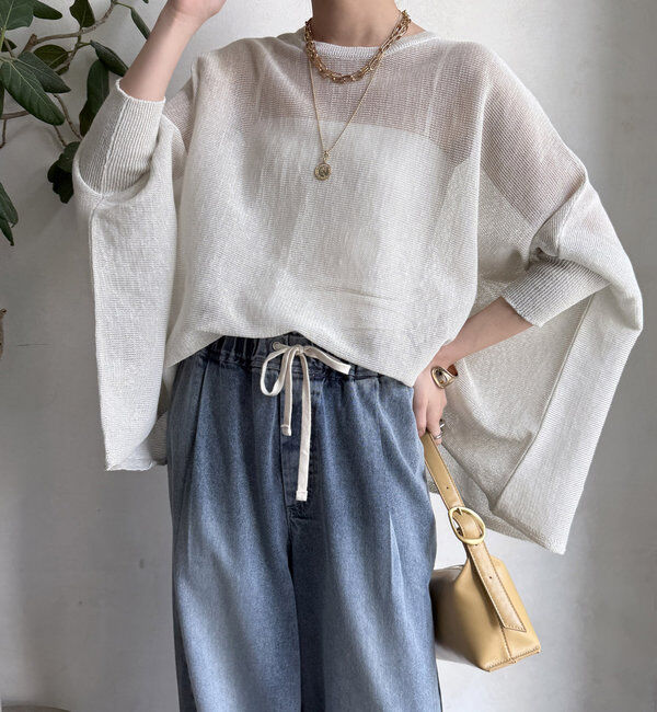  「ストローヤーンポンチョニット」|ニット・セーター|