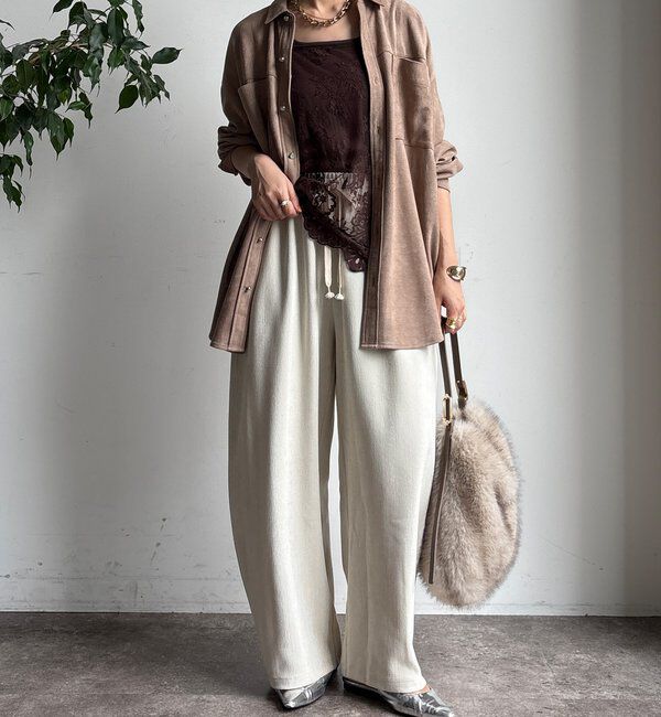  「ヘリンボーンコーデュロイイージーパンツ」|チノ|