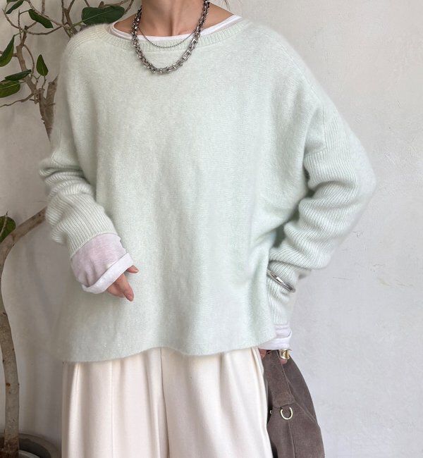  「ファーウールポンチョプルオーバー」|ニット・セーター|