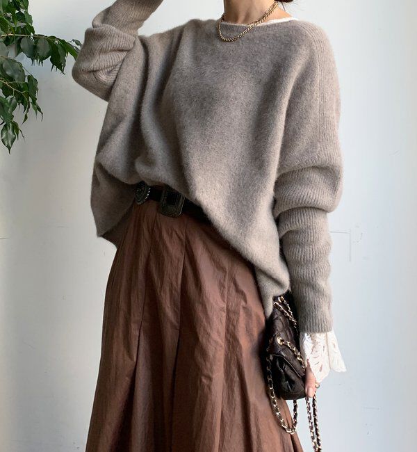  「ファーウールポンチョプルオーバー」|ニット・セーター|