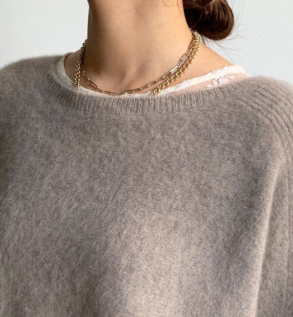  「ファーウールポンチョプルオーバー」|ニット・セーター|