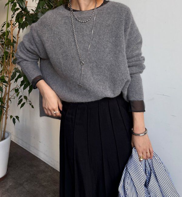  「ファーウールポンチョプルオーバー」|ニット・セーター|