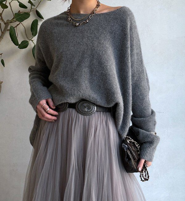  「ファーウールポンチョプルオーバー」|ニット・セーター|