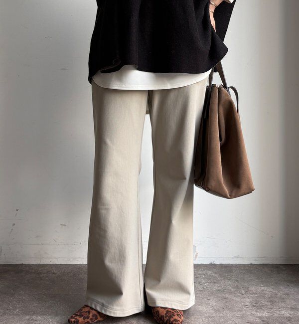  「裏起毛セミフレアイージーパンツ」|チノ|