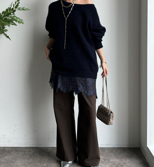  「裏起毛セミフレアイージーパンツ」|チノ|