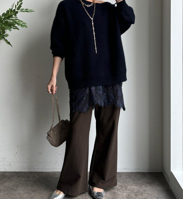  「裏起毛セミフレアイージーパンツ」|チノ|