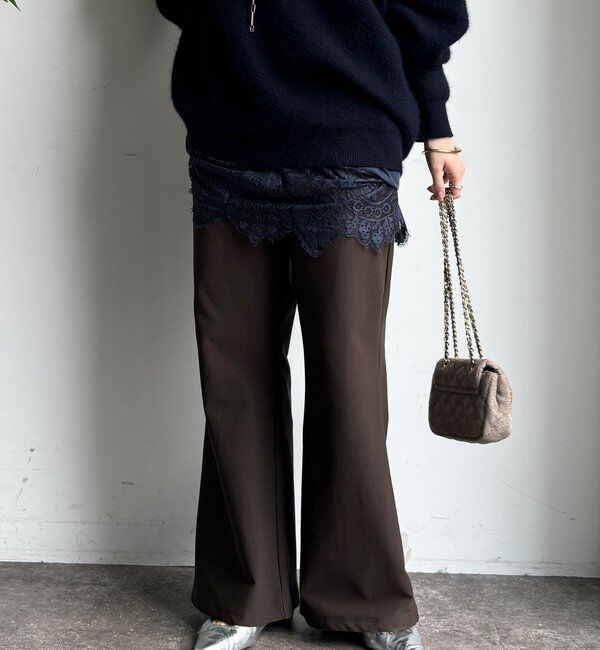  「裏起毛セミフレアイージーパンツ」|チノ|