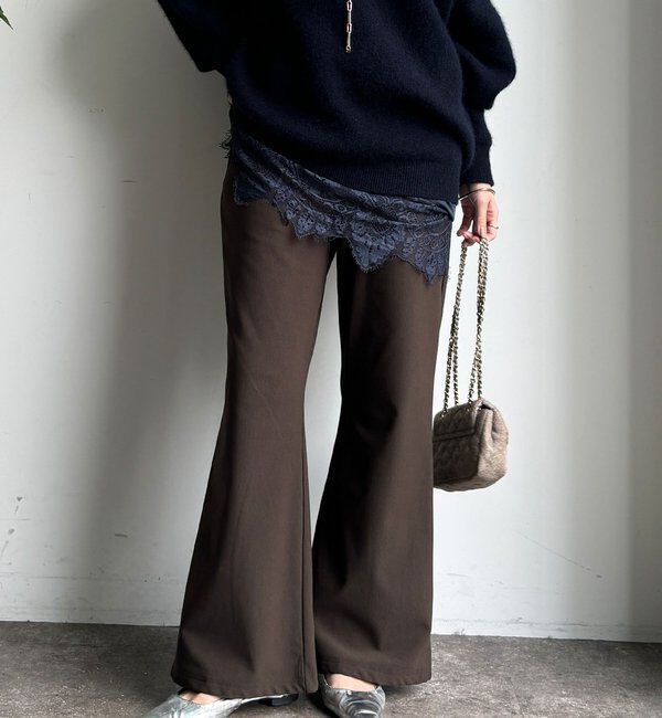  「裏起毛セミフレアイージーパンツ」|チノ|