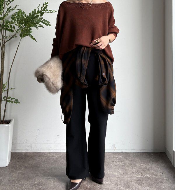  「裏起毛セミフレアイージーパンツ」|チノ|