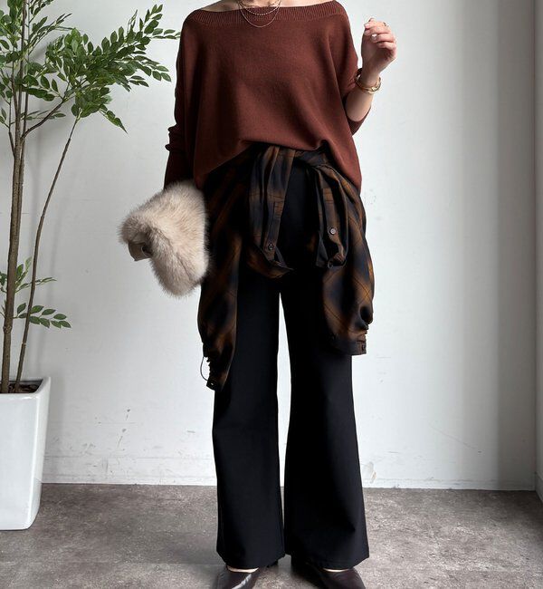  「裏起毛セミフレアイージーパンツ」|チノ|