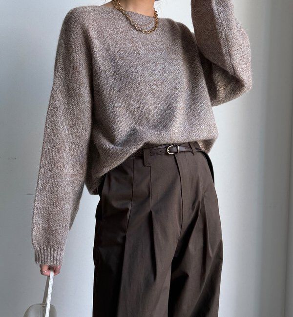  「モヘヤメランジプルオーバー」|ニット・セーター|ブラウン