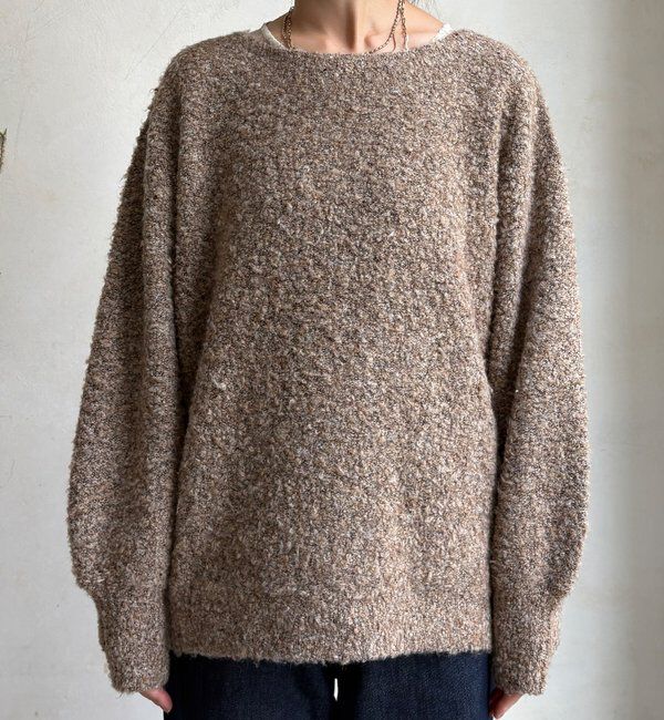  「MIXヤーンボートネックプルオーバー」|ニット・セーター|