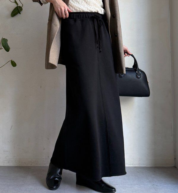  「裏起毛DD刺繍スカート」|スカート|ブラック