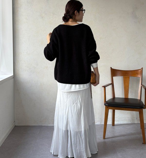  「ウール混スキッパープルオーバー」|ニット・セーター|
