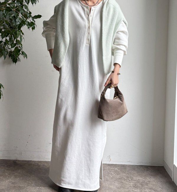  「裏毛裏起毛ヘンリーネックワンピース」|ワンピース|