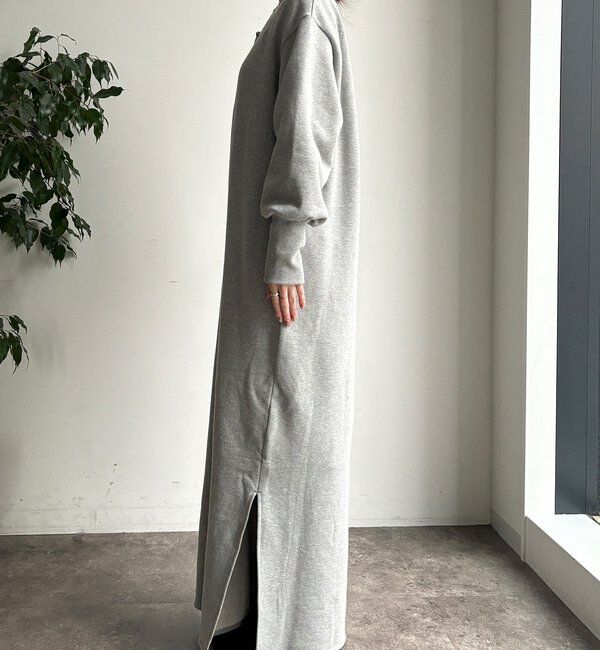  「裏毛裏起毛ヘンリーネックワンピース」|ワンピース|